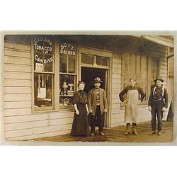 RPPC REAL PHOTO POSTCARD CIGAR STORE FRONT - Signs
