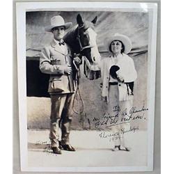 1934 ORIGINAL PHOTO TOM MIX AND FLORANCE RANDOLPH 