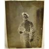 Image 1 : RARE GLASS NEGATIVE OF AN ASIAN SOLDIER W/ KEPI HA