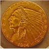 Image 1 : 1914 2 AND A HALF DOLLAR INDIAN GOLD COIN - See Pi