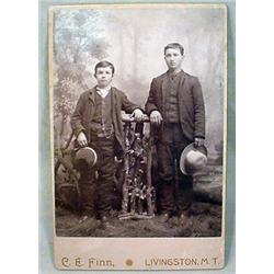 C. 1890'S CABINET CARD PHOTO MONTANA COWBOYS BY C.