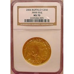 2006 50 DOLLAR BUFFALO GOLD COIN - NGC MS70