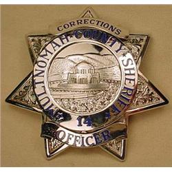 MULTNOMAH COUNTY SHERIFF BADGE NO. 14 - CORRECTION