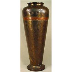 RUSSIAN HAND HAMMERED COPPER VASE - Russian mark e