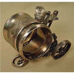 MERIDIAN SILVER NAPKIN RING W/ BUTTERFLY