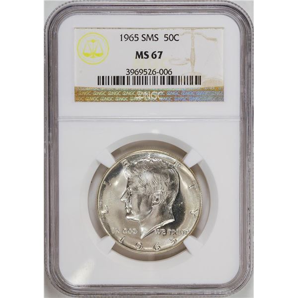 1965-SMS Kennedy Half Dollar Coin NGC MS67