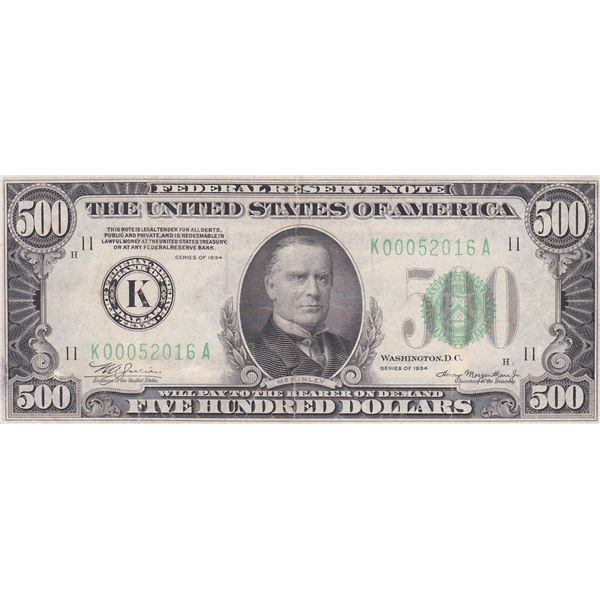 1934 $500 Federal Reserve Note