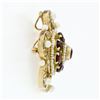 Image 6 : Vintage 14k Yellow Gold 2.25 ctw Garnet Pearl Crescent Cluster Brooch Pin Pendan