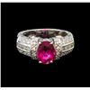 Image 2 : 14KT White Gold GIA Certified 2.35 ctw Tourmaline and Diamond Ring