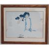 Image 1 : Hawaiian Women Artwork Signed Diana Hansen Young, Framed & Matted 26"x22"