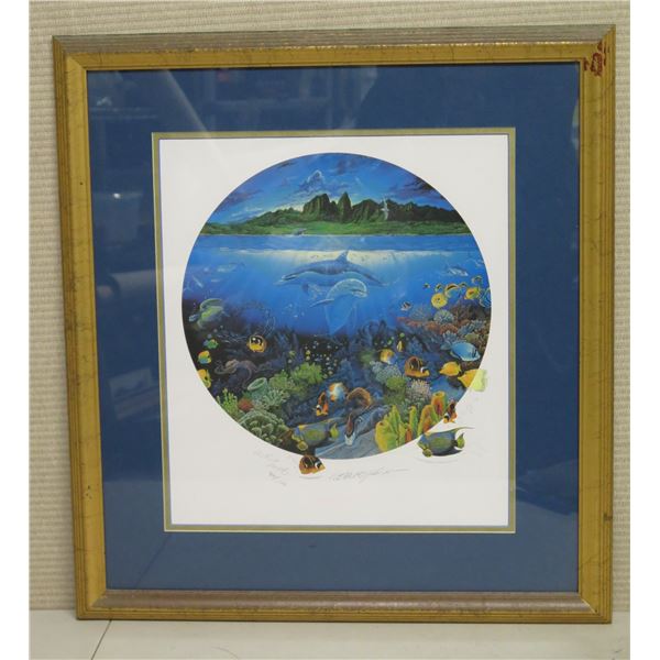 Ocean Scene Artwork Marked 'Artist Proof' 86/100 Signed by Artist Framed & Matted 22"x24"