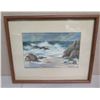 Image 1 : Surf at Asilomar Beach Artwork Signed by Artist O'Connell Framed & Matted 22"x24"