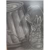 Image 2 : Art Print, Trash Can & Boot Framed & Matted 19" x 22"