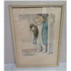 Image 1 : Good Morning Artwork Signed by Artist Framed 15"x21"