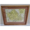 Image 1 : Island of Oahu Cartograph Printed by Honolulu Star-Bulletin Framed & Matted 19"x16"