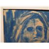 Image 2 : Abstract Portrait Sketch Signed by Artist Ryon Rickard Matted 16"x23"