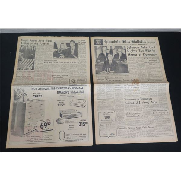Qty 2 Honolulu Star-Bulletin Newspapers Johnson Asks Civil Rights 1963, Comics, etc