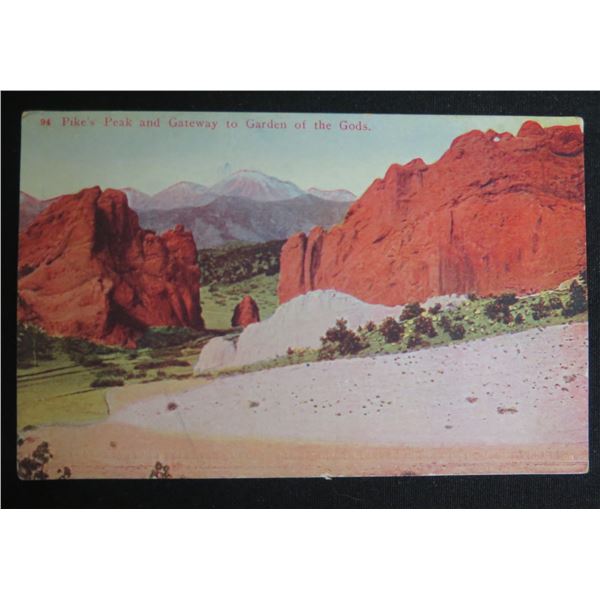 Pike's Peak and Gateway to Garden of the Gods Colorado Postcard 5"L