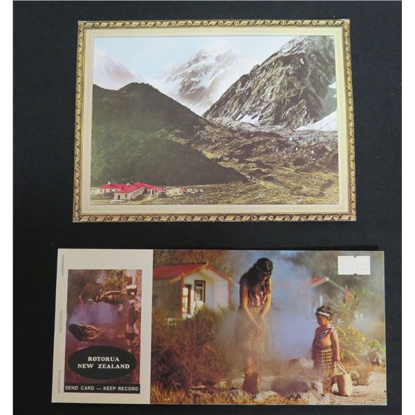 Qty 2 Art Postcards: Mountain Scene & Card Book Rotorua New Zealand