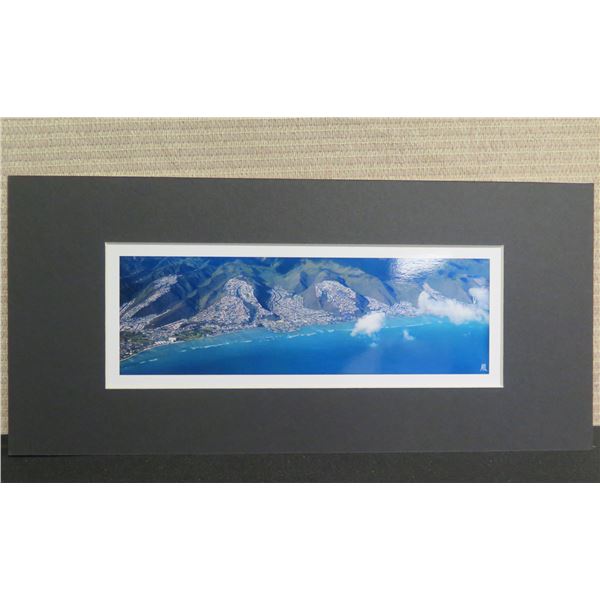 Tom Tim Panoramic Photography Artwork Kahala, Aina Haina Aerial 15"x7"
