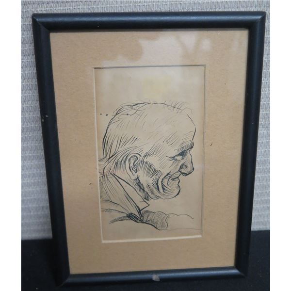 Sketch of Old Man, Framed & Matted 6"x8*