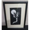 Image 1 : Sketch of Woman Holding Moon, Framed & Matted 6"x8"