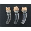 Image 2 : Qty 3 Glass Wine Stoppers w/ Cork Ends Approx. 2"L