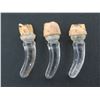 Image 3 : Qty 3 Glass Wine Stoppers w/ Cork Ends Approx. 2"L