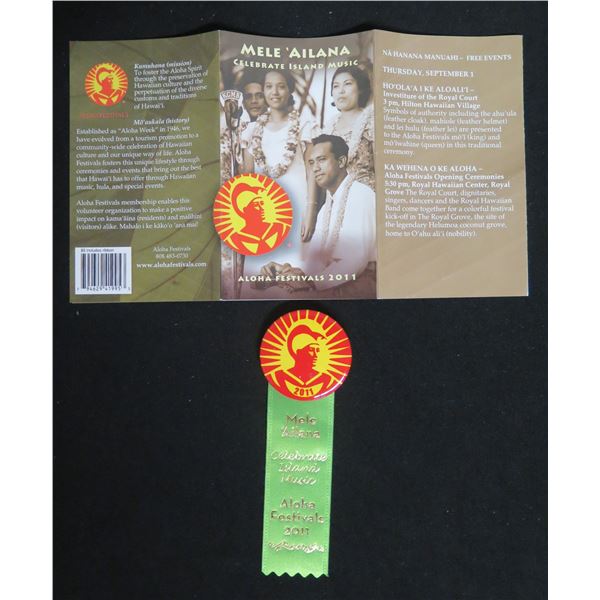 Mele 'Ailana Aloha Festivals 2011 Program & Ribbon