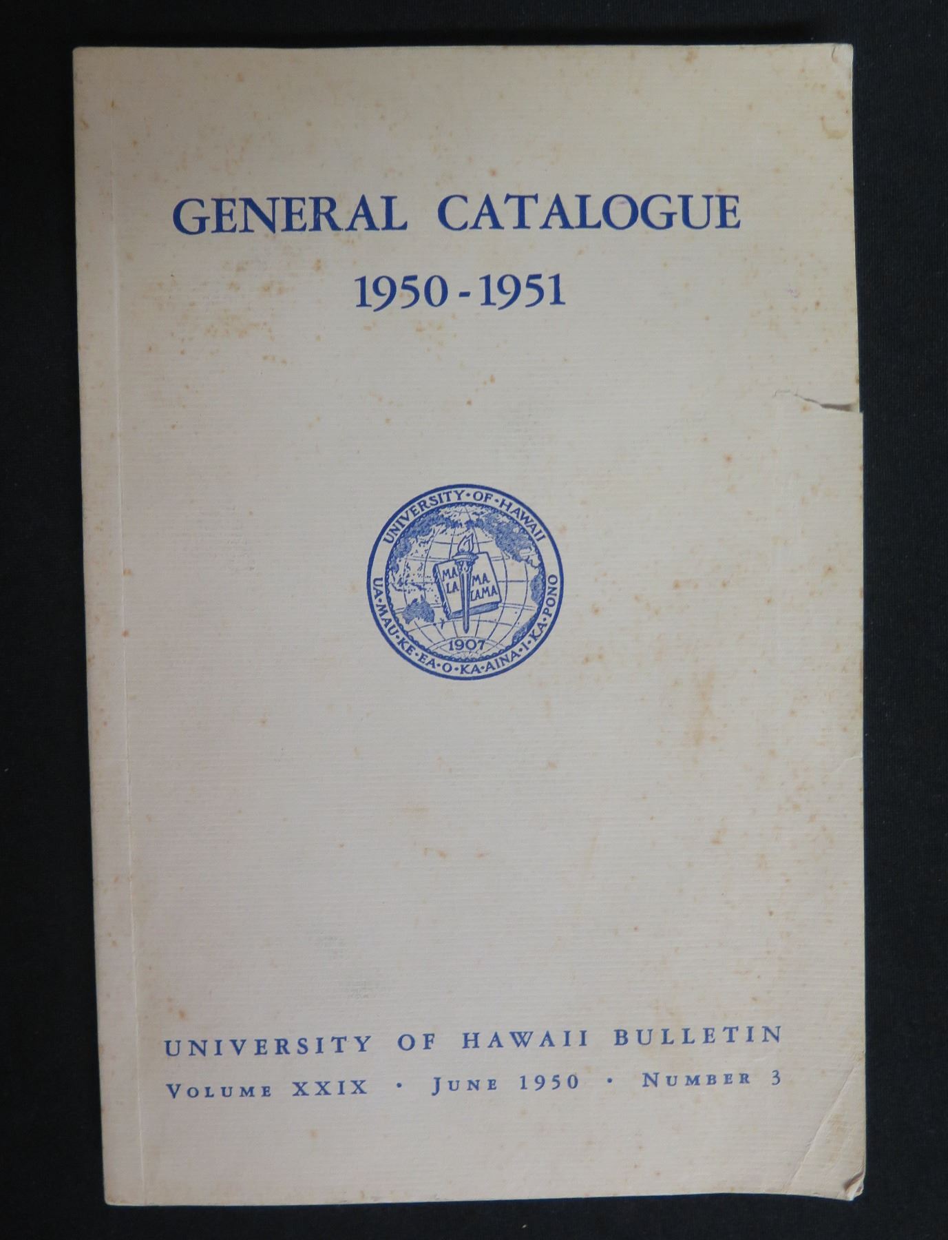 University of Hawaii Bulletin General Catalogue 19501951 Book w