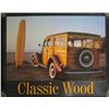 Image 1 : Classic Wood Surfboard & Vintage Woody Wagon Car Artwork 23"x18"