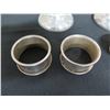 Image 4 : Qty 2 Metal Stemmed Beverage Ware 7"H Marked USA & 4 Napkin Rings