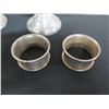 Image 5 : Qty 2 Metal Stemmed Beverage Ware 7"H Marked USA & 4 Napkin Rings
