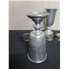 Image 7 : Qty 2 Metal Stemmed Beverage Ware 7"H Marked USA & 4 Napkin Rings