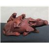 Image 11 : Qty 3 Wooden Statues: Seated Man Reading, Woman & Men on an Ox