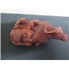 Image 12 : Qty 3 Wooden Statues: Seated Man Reading, Woman & Men on an Ox