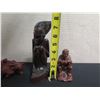 Image 18 : Qty 3 Wooden Statues: Seated Man Reading, Woman & Men on an Ox