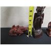 Image 19 : Qty 3 Wooden Statues: Seated Man Reading, Woman & Men on an Ox