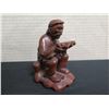 Image 2 : Qty 3 Wooden Statues: Seated Man Reading, Woman & Men on an Ox