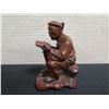Image 3 : Qty 3 Wooden Statues: Seated Man Reading, Woman & Men on an Ox