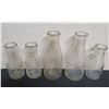 Image 1 : Qty 5 Glass Hind Clarke Dairy Milk Bottles Misc Size 7-10"H