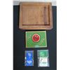 Image 1 : Lucky Strike Metal Cigarette Holder, Matchbook Covers & Wooden Tray
