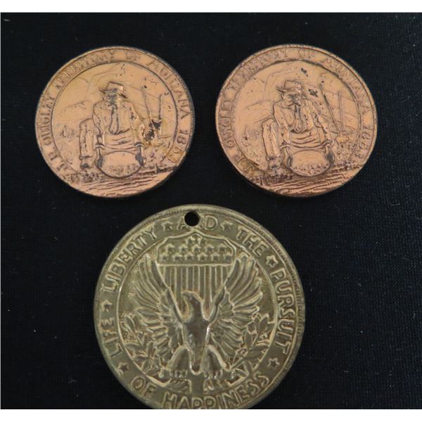 Qty 3 Tokens or Medals: 2 Territory of Montana & The Pursuit of Liberty