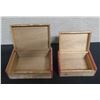 Image 1 : Qty 2 Wooden Boxes Made in Japan w/ Decorative Lids 5"-6"L