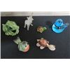 Image 1 : Qty 6 Animal Figurines: Frog, Bird, Turtles, Elephant & Crystal Duck by Larson