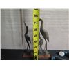 Image 9 : Qty 2 Crane Statues on Square Base & 4 Section Sea Monster Figurine