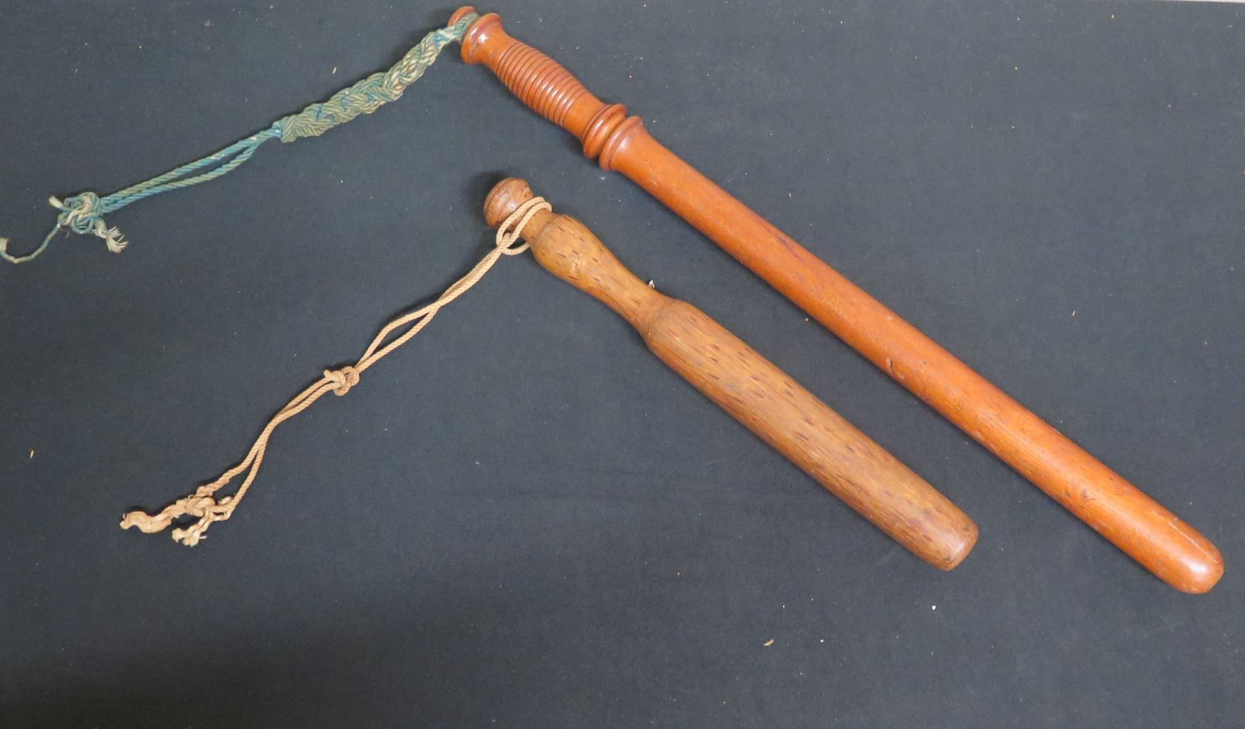 Stick W Rope Qty 2 Wooden Night Sticks w/ Rope 12