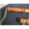 Image 2 : Qty 2 Wooden Night Sticks w/ Rope 12" & 22"