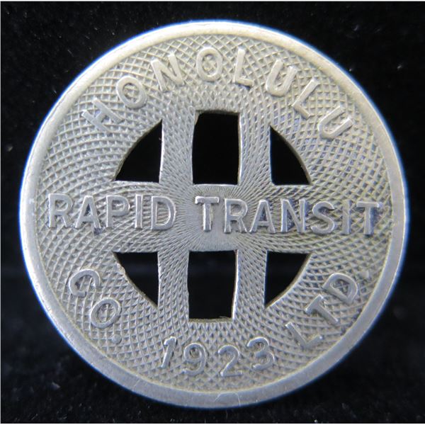 Honolulu Rapid Transit Co. Ltd. 1923 Token One Half Fare To & From School