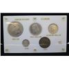 Image 1 : Set of Hawaiian Coins 1883 Kalakaua Dollar, Half Dollar, Quarter & Dime & Kamehameha Cent
